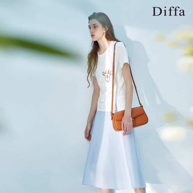 Diffa【Diffa】斜條紋八片長裙