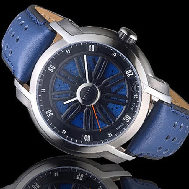 【MINI Swiss Watches】日本特仕胎框限定腕錶-藍