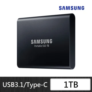 【SAMSUNG 三星】T5 1TB USB3.1移動固態硬碟 炫英黑 星睿奇公司貨(MU-PA1T0B/WW)
