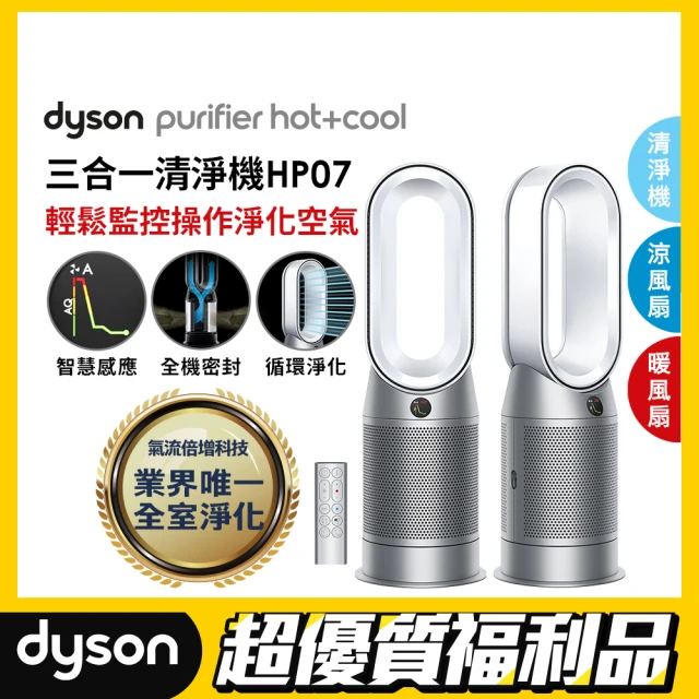 【dyson 戴森】Purifier Hot+Cool HP07 三合一涼暖空氣清淨機(銀白色福利品)