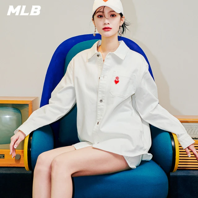 MLB【MLB】牛仔丹寧襯衫 Heart系列 紐約洋基隊(3ADRHN521-50CRS)