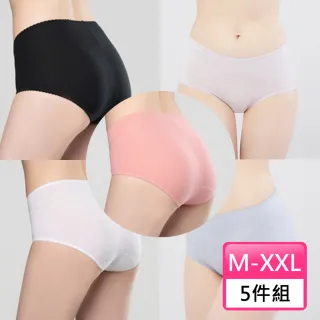 【Swear 思薇爾】彈戀愛系列M-XXL素面中腰三角女內褲5件組(隨機出貨)