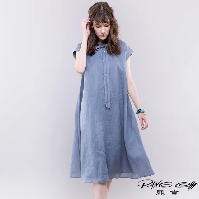 【PANGCHI 龐吉】涼感緞帶苧麻洋裝(2118028/71/72)