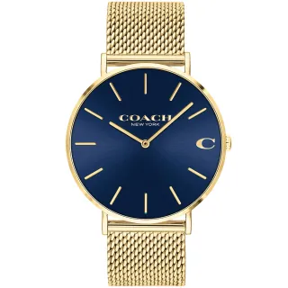 【COACH】簡約大錶盤紳士米蘭帶腕錶-41mm(14602551)