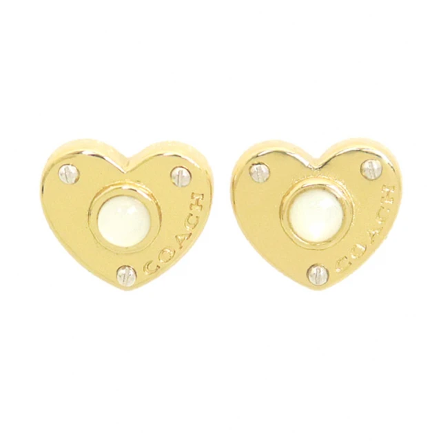 【COACH】氣質金色愛心耳針式耳環(C4258 GLD)