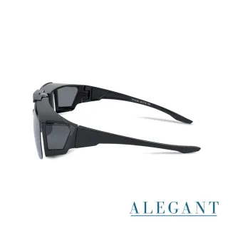 【ALEGANT】多功能可掀月影黑偏光墨鏡(MIT/掀蓋式/外掛式/上掀/全罩式/車用UV400太陽眼鏡/戶外休閒套鏡)