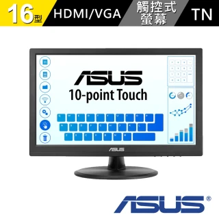 【ASUS 華碩】VT168HR 15.6吋 觸控式螢幕(低藍光＋不閃屏)