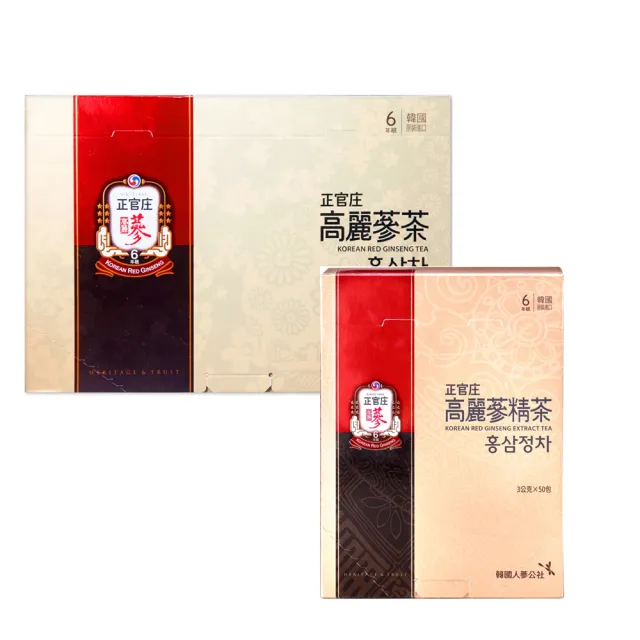 【正官庄】高麗蔘茶3g/包x100包/盒+高麗蔘精茶(3gx50包)