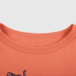 【GAP】男童 純棉印花寬鬆短袖T恤(825594-橙色)