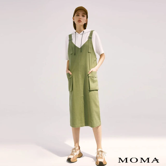 MOMA【MOMA】大口袋造型吊帶洋裝(綠色)