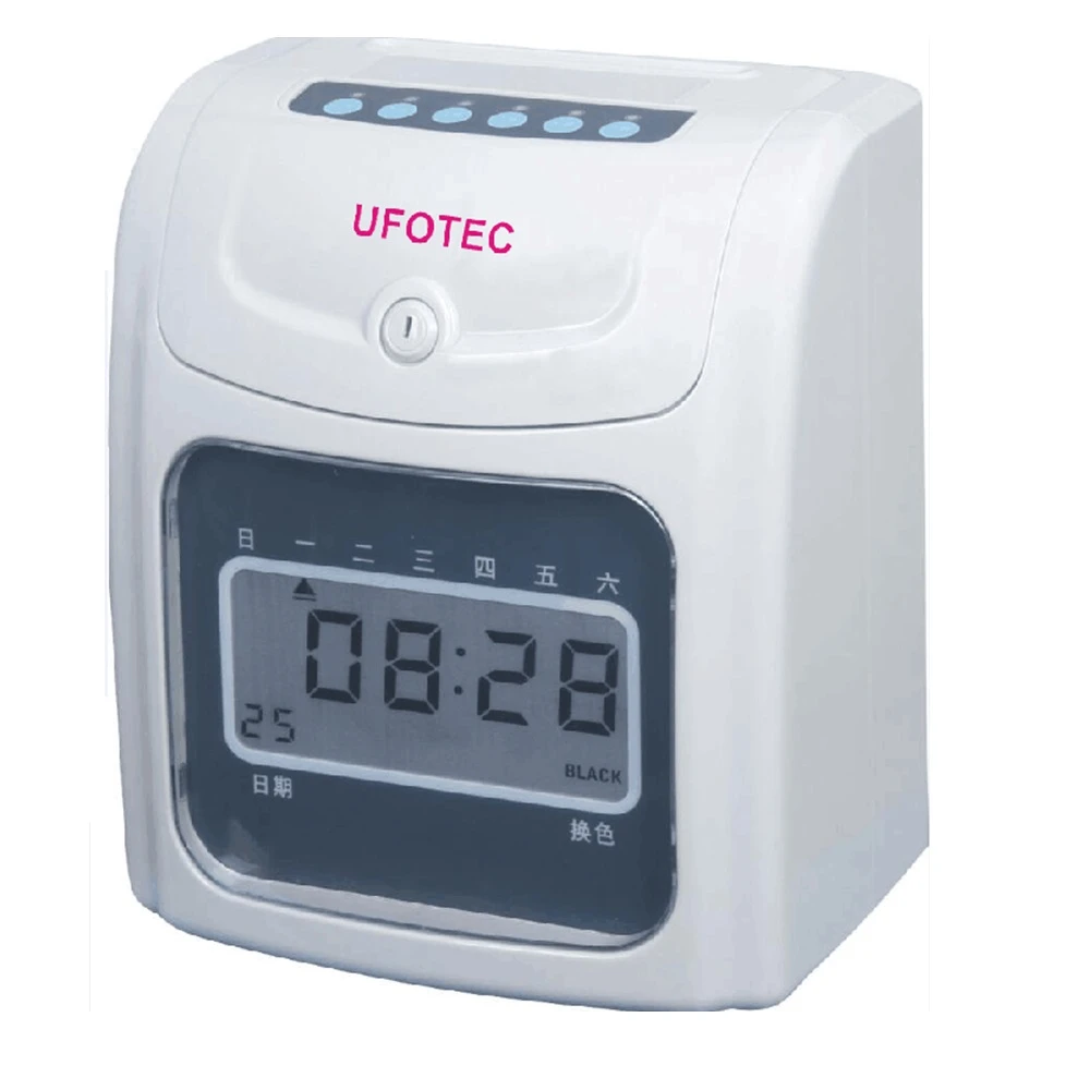 【UFOTEC】S1 六欄位點矩陣雙色液晶款微電腦打卡鐘(附2入色帶+50張卡片)