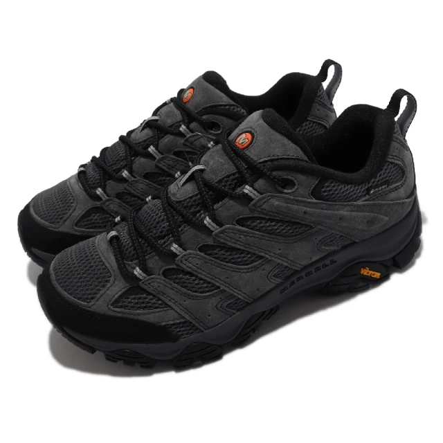 【MERRELL】戶外鞋 Moab 3 GTX 男鞋 灰 黑 Gore-Tex 防水 避震 黃金大底 真皮 登山鞋(ML035799)