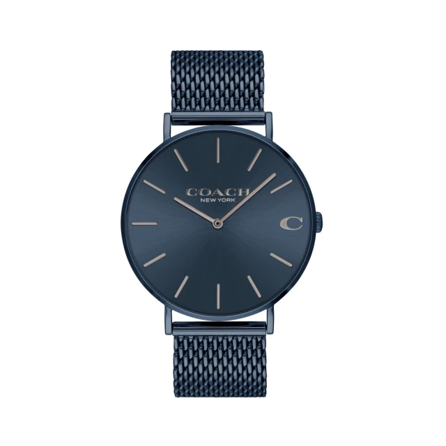 【COACH】經典大錶面藍色米蘭帶腕錶41mm(14602146)
