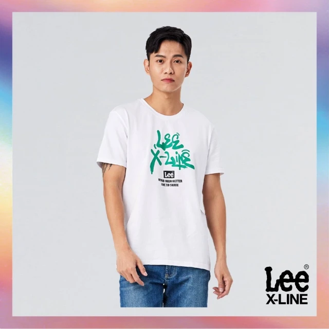 【Lee】X-LINE 草寫大LOGO 男短袖T恤-經典白(X-LINE 系列)