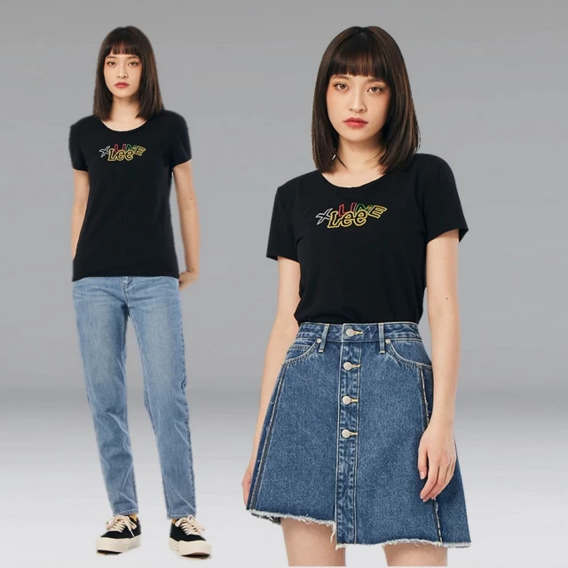 Lee【Lee】X-LINE 多彩框邊 女短袖T恤-共2色(X-LINE 系列)