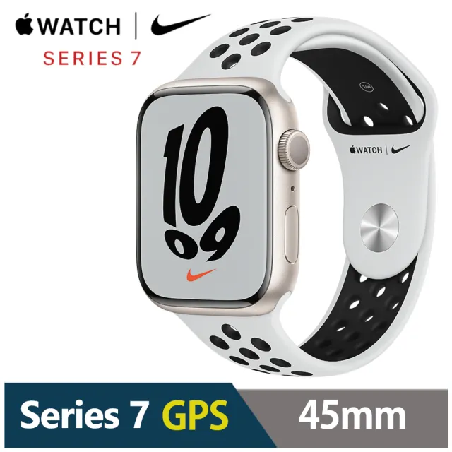 3D全屏保貼組★【Apple 蘋果】Apple Watch S7 GPS 45mm(鋁金屬錶殼配運動錶帶)