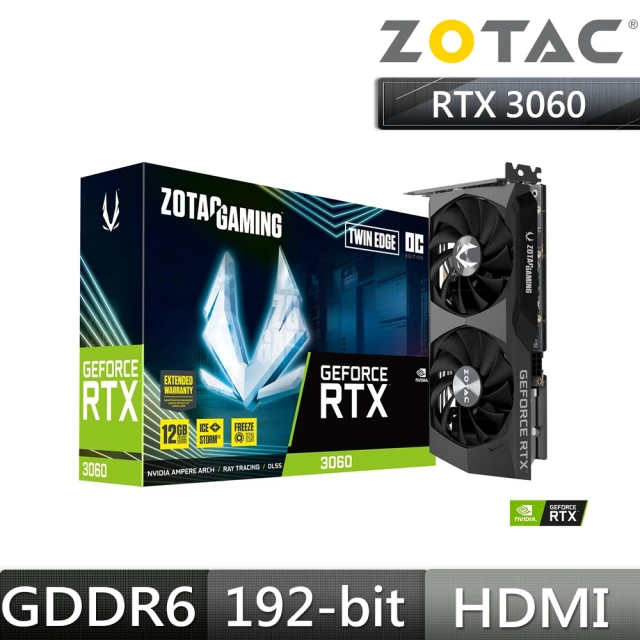 【ZOTAC 索泰】RTX 3060 Twin Edge 顯示卡(限制算力)