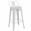 【E-home】Myth密斯工業風金屬低背吧檯椅-座高66cm-四色可選(網美 戶外 工業風 高腳椅)