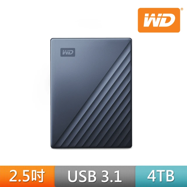 【WD 威騰】My Passport Ultra 4TB 2.5吋USB-C行動硬碟 星曜藍(WDBFTM0040BBL-WESN)