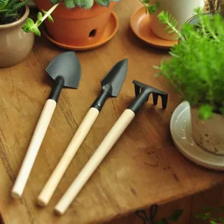 【Meric Garden】多肉植物微景觀迷你園藝工具三件組(鏟/鍬/耙)