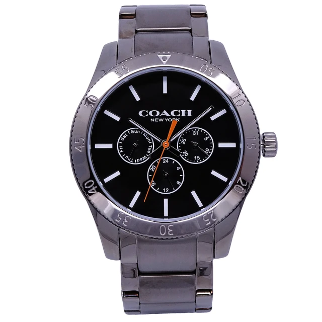 COACH【COACH】COACH 美國頂尖精品簡約時尚三眼個性腕錶-鐵灰-14602444