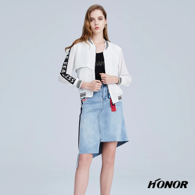 【HONOR 山形屋】不規則吊牌單寧半裙