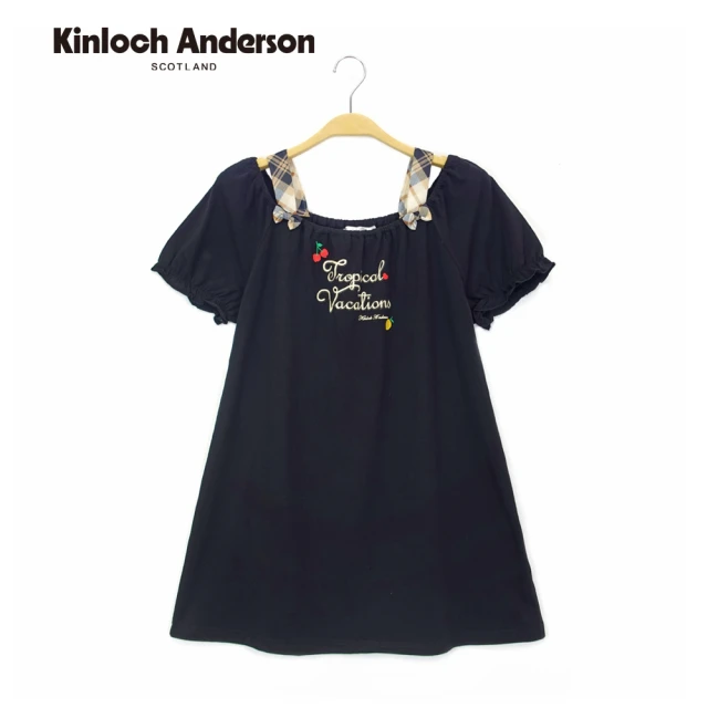 【Kinloch Anderson】金安德森女裝 方領連袖長版上衣(黑)