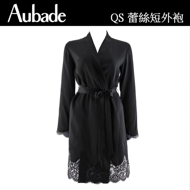 【Aubade】摯愛蠶絲長袖膝上外袍-QS(黑)