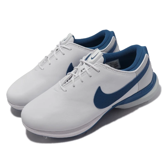 NIKE 耐吉【NIKE 耐吉】高爾夫球鞋 Air Zoom Victory Tour 2 寬楦 男鞋 白藍 氣墊 可拆式鞋釘 止滑(DJ6570-101)