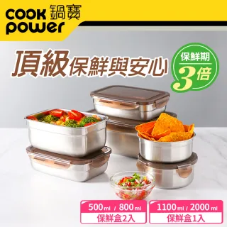 【CookPower 鍋寶】316不鏽鋼保鮮盒強打6入組(EO-BVS20110801Z205Z2)