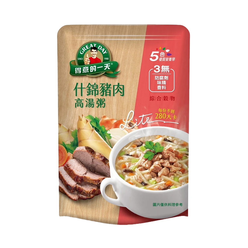 【得意的一天】什錦豬肉高湯粥6包(350g/包)