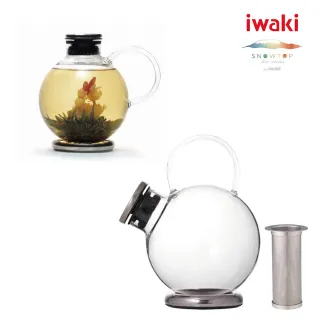 【iwaki】SNOWTOP茶系列不鏽鋼濾網球體壺(1000ml)