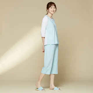 【Yvonne Collection】素面七分褲(春日藍M)