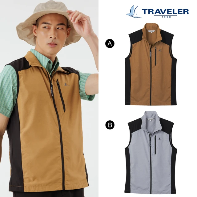 【TRAVELER 旅行者】22春夏新品-男款潑水自體收納抗UV背心_221TR304(自體收納背心)