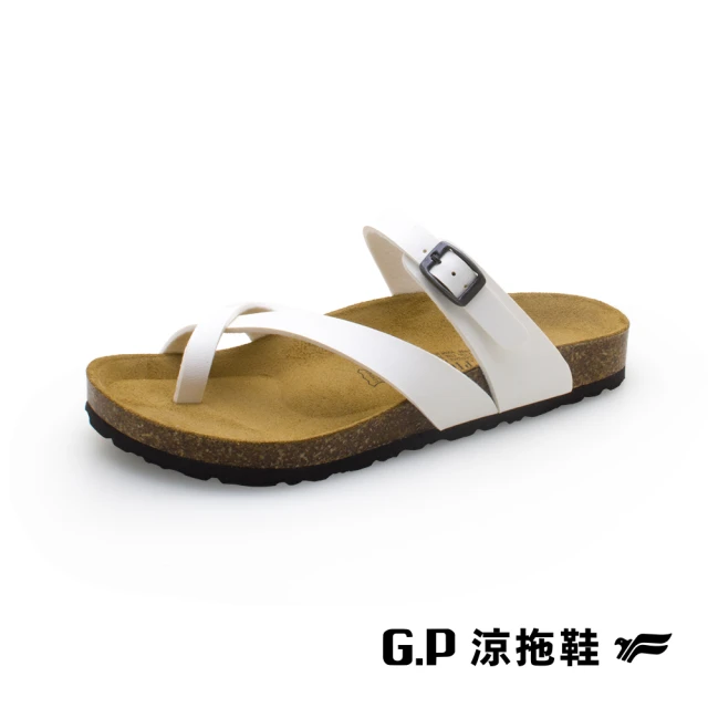 【G.P】女款簡約套指柏肯拖鞋W731-白色(SIZE:35-39 共二色)