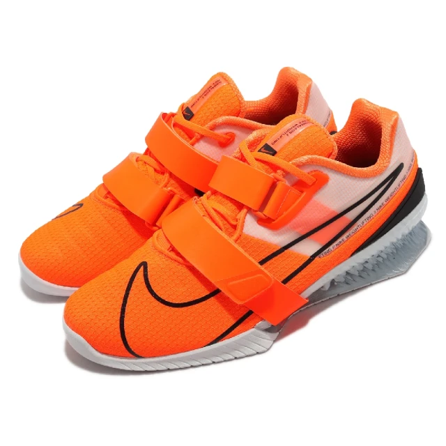 NIKE 耐吉【NIKE 耐吉】舉重鞋 Romaleos 4 男鞋 螢光橘 健身 運動 穩定 重訓 訓練鞋(CD3463-801)