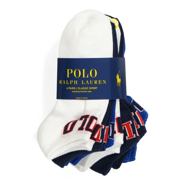 【RALPH LAUREN】Polo Ralph Lauren 爆款文字短踝襪-六件組-混色(百搭爆款配件/平輸品)