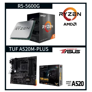 【ASUS 華碩】TUF GAMING A520M-PLUS + AMD Ryzen5 5600G 超值組