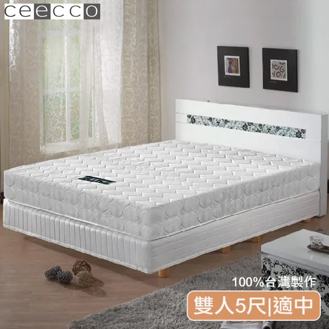 【ceecco】米雪兒高彈力高碳鋼護背彈簧床墊(雙人5尺)/