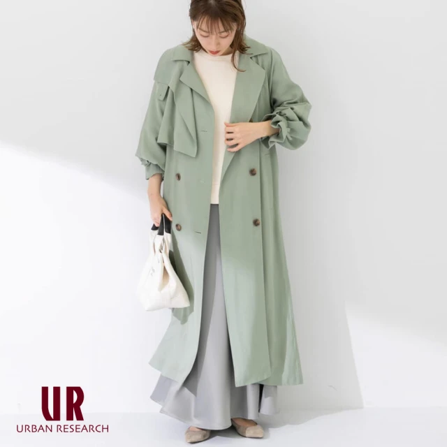 【URBAN RESEARCH】Sonny Label 領片造型風衣(俐落飄逸的長版風衣)