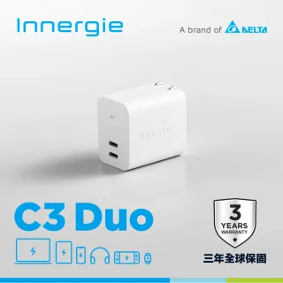 【Innergie】30瓦雙孔 USB-C 萬用充電器(ADP-30KW BTA)