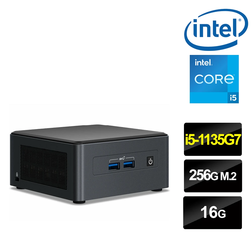 【Intel 英特爾】NUC平台i5四核{鬼神魔導} 迷你電腦(i5-1135G7/16G/256G M.2)