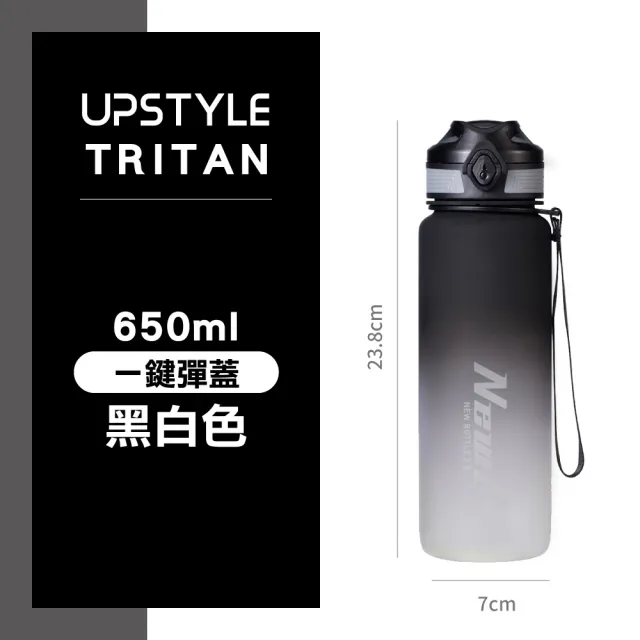 【Upstyle_2入組】美國進口Tritan材質 運動水壺2.0升級版-650ml(環保水壺 耐摔瓶 BPA FREE)