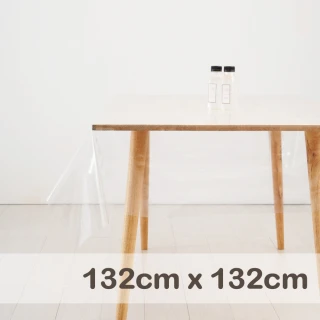 【CasaBella 美麗家居】透明 防水桌巾 132x132cm(防水 防油 PVC 桌巾 桌布 野餐桌巾)