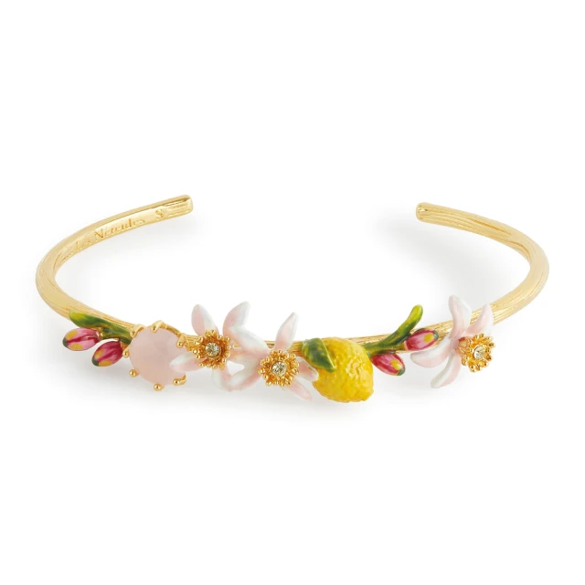 【Les Nereides】檸黃色的夏天-檸檬與粉色水晶手環