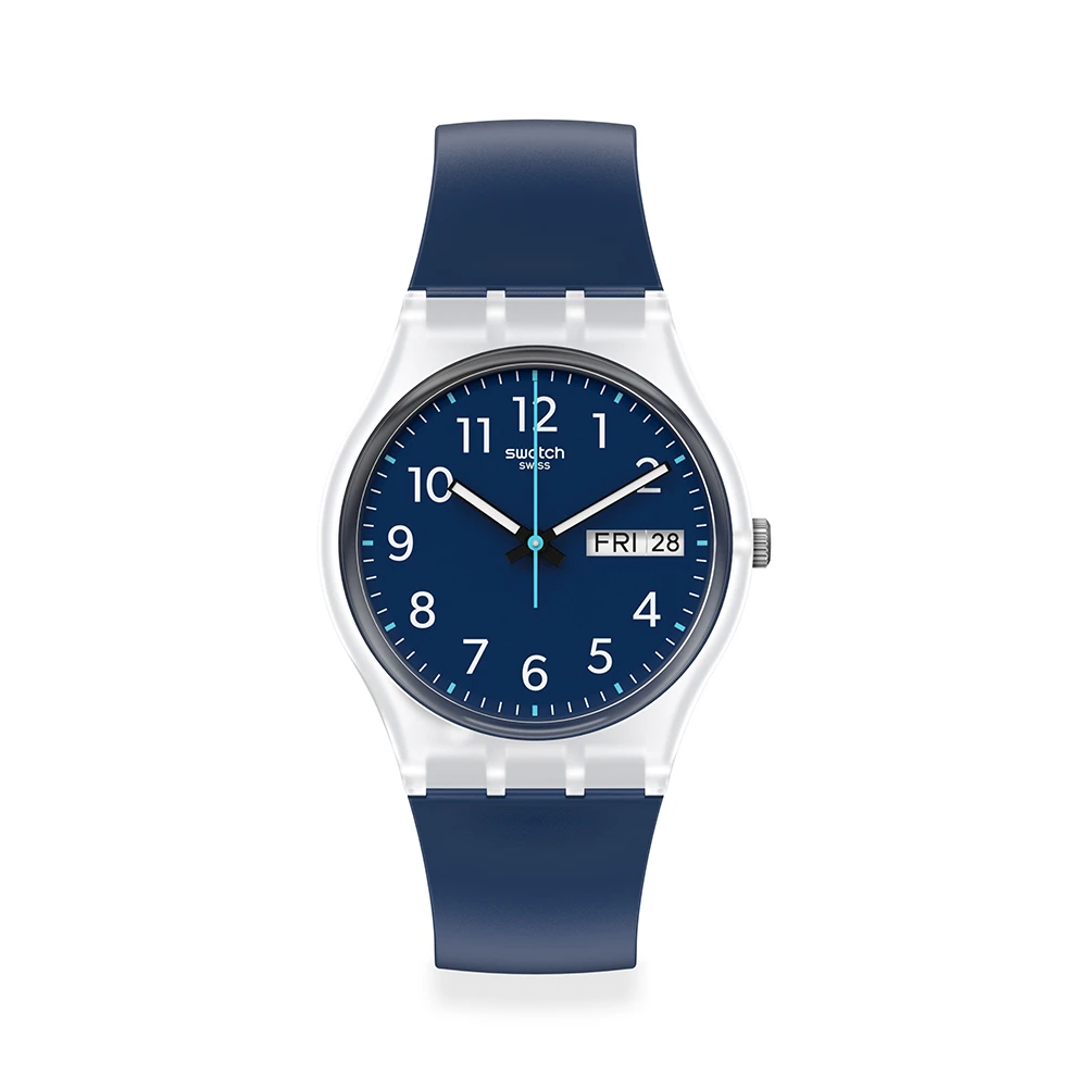 【SWATCH】Gent 原創系列手錶RINSE REPEAT NAVY 海洋藍(34mm)