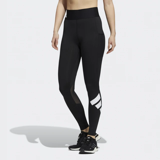 【adidas 愛迪達】緊身褲 女款 運動長褲 慢跑 亞規 TF L 3BAR TIGHT 黑 GR8046