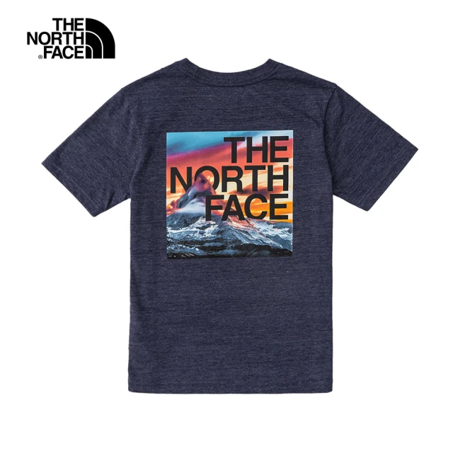 The North Face【The North Face】北面兒童海軍藍背部繽紛山峰印花短袖T恤｜53CZ4Q1