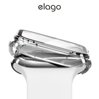 【Elago】Apple Watch 9H強化玻璃透明錶框(S7/6/5/4/SE)