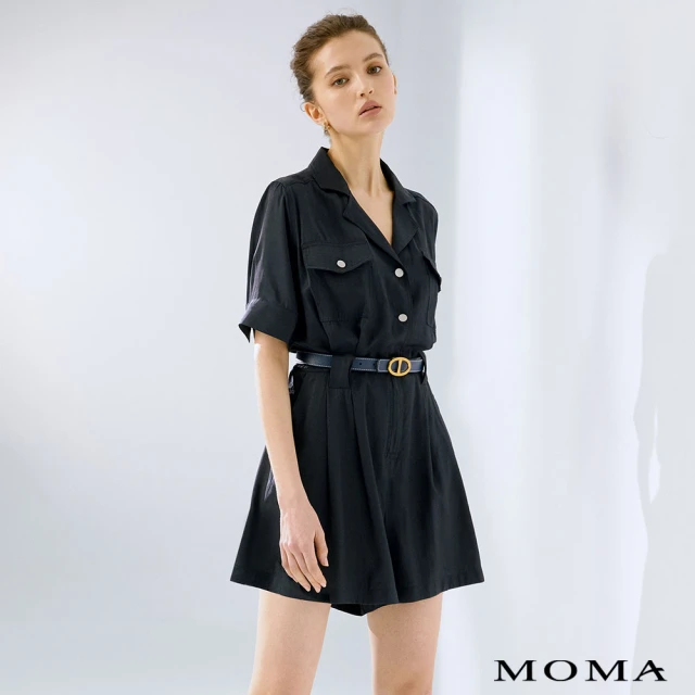 MOMA【MOMA】休閒感襯衫連身褲(深藍色)